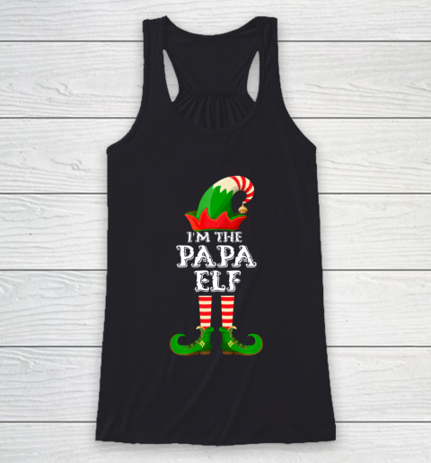 Papa Elf Funny Matching Family Group Christmas Gifts Racerback Tank