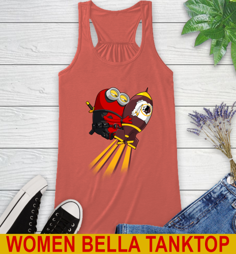 NFL Football Washington Redskins Deadpool Minion Marvel Shirt Racerback Tank 3