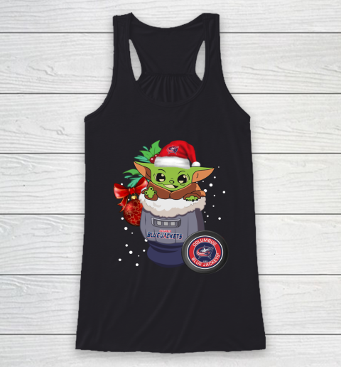 Columbus Blue Jackets Christmas Baby Yoda Star Wars Funny Happy NHL Racerback Tank
