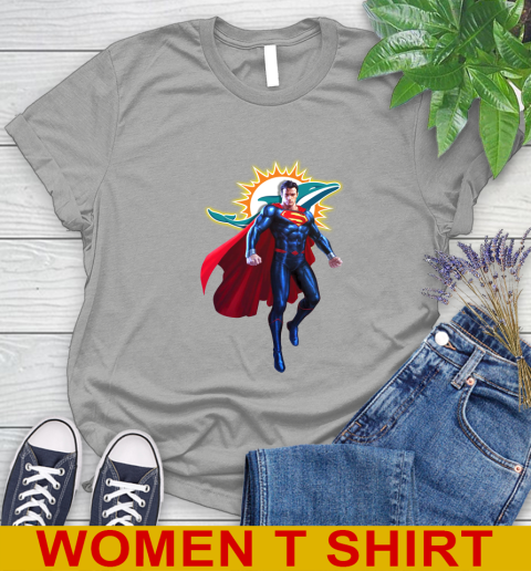 NFL Superman DC Sports Football Miami Dolphins Women's T-Shirt 11