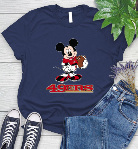 NFL Football San Francisco 49ers Cheerful Mickey Mouse Shirt Women's T-Shirt 13 NFL Football San Francisco 49ers Cheerful Mickey Mouse Shirt Women's T-Shirt - Image 13