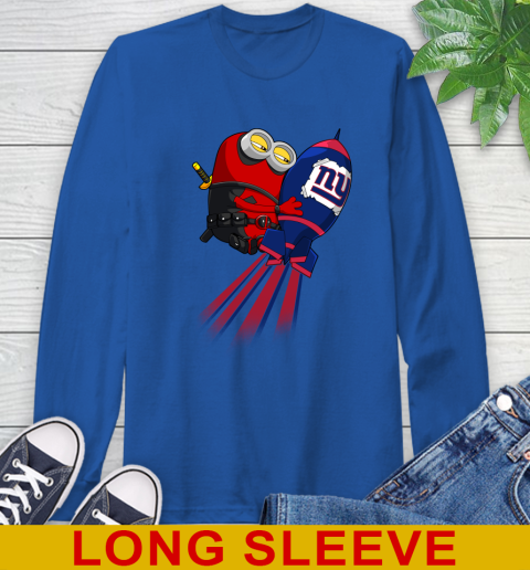 NFL Football New York Giants Deadpool Minion Marvel Shirt Long Sleeve T-Shirt 11