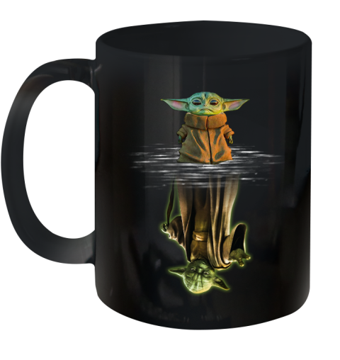 Mandalorian Baby Yoda star wars water reflection Ceramic Mug 11oz