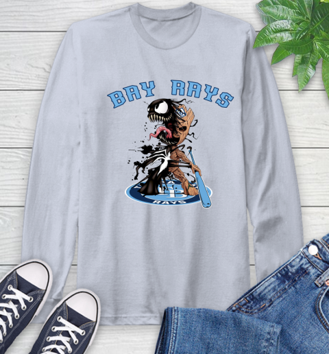 MLB Tampa Bay Rays Baseball Venom Groot Guardians Of The Galaxy Long Sleeve T-Shirt 6