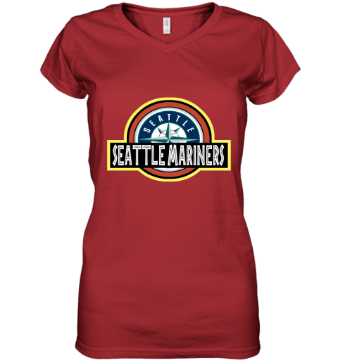 Nike Women's Seattle Mariners V-Neck Logo Fan Top T-Shirt