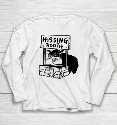 Hissing Booth Kitten Kitty Cat Furmom Furdad Funny Long Sleeve T-Shirt