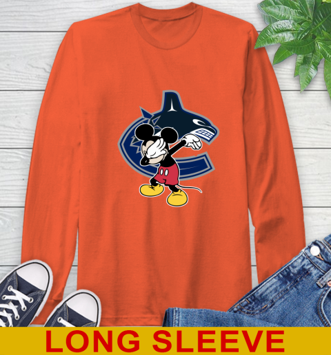 Vancouver Canucks NHL Hockey Dabbing Mickey Disney Sports Long Sleeve T-Shirt 5