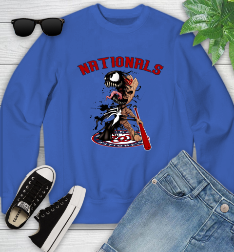 MLB Washington Nationals Baseball Venom Groot Guardians Of The Galaxy Youth Sweatshirt 8