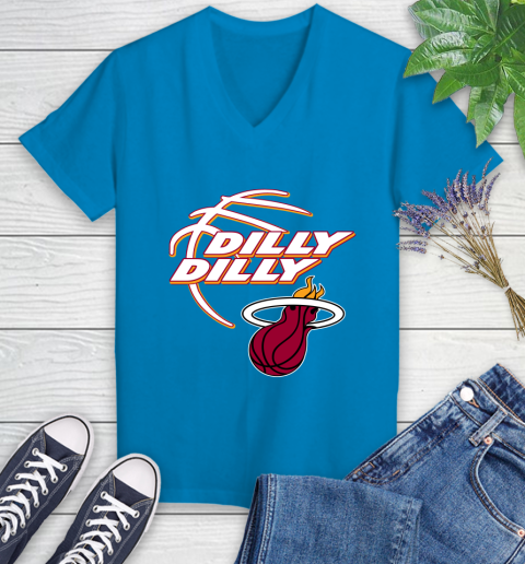 NBA Miami Heat Dilly Dilly Basketball Sports Women's V-Neck T-Shirt 7