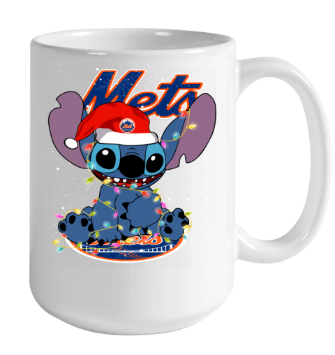 New York Mets MLB noel stitch Baseball Christmas Color Changing Mug 15oz 2