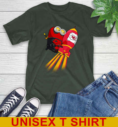 NFL Football Kansas City Chiefs Deadpool Minion Marvel Shirt T-Shirt - Image 7