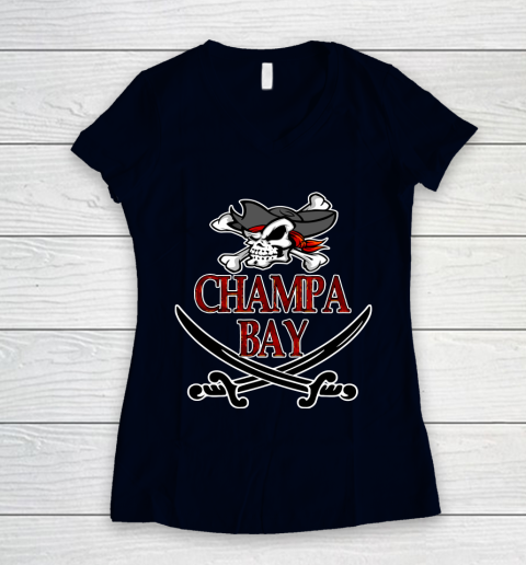 Champa Bay TB Football Champions Women's V-Neck T-Shirt 2
