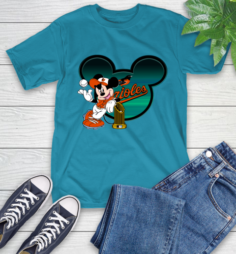 MLB Baltimore Orioles The Commissioner's Trophy Mickey Mouse Disney T-Shirt 8