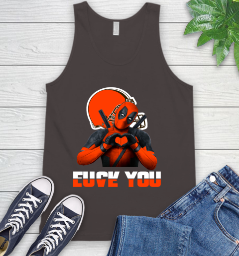NHL Cleveland Browns Deadpool Love You Fuck You Football Sports Tank Top 6