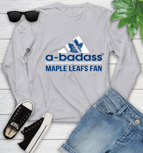 NHL A Badass Toronto Maple Leafs Fan Adidas Hockey Sports Youth Long Sleeve 5