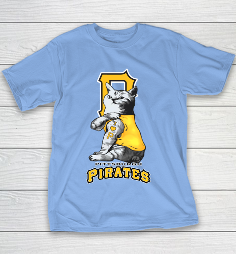 MLB Baseball My Cat Loves Pittsburgh Pirates Youth T-Shirt 8