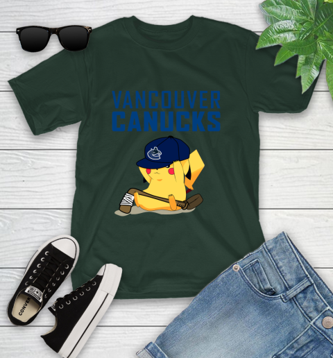 NHL Pikachu Hockey Sports Vancouver Canucks Youth T-Shirt 5