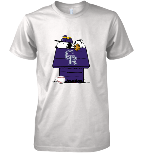 Colorado Rockies Snoopy And Woodstock Resting Together MLB Premium Men's T-Shirt