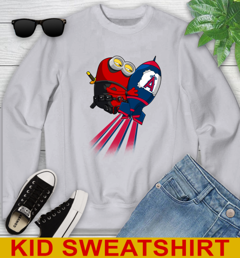 MLB Baseball Los Angeles Angels Deadpool Minion Marvel Shirt Youth Sweatshirt 3