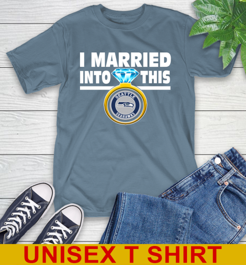 Seattle Seahawks NFL Football I Married Into This My Team Sports T-Shirt 8
