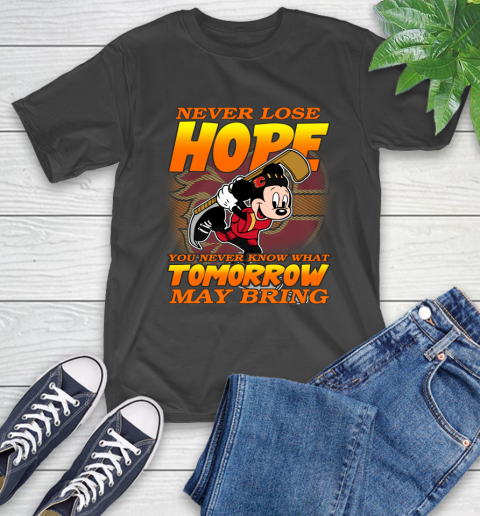 Calgary Flames NHL Hockey ootball Mickey Disney Never Lose Hope T-Shirt
