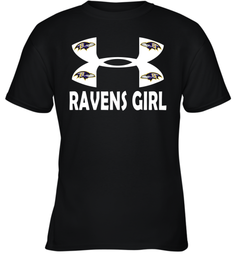 NFL Baltimore Ravens Girl Under Armour Football Sports Women's V-Neck  T-Shirt