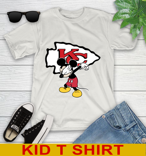 Kansas City Chiefs NFL Football Dabbing Mickey Disney Sports Youth T-Shirt 12