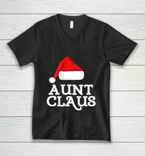 Aunt Claus Christmas Family Group Matching Pajama V-Neck T-Shirt
