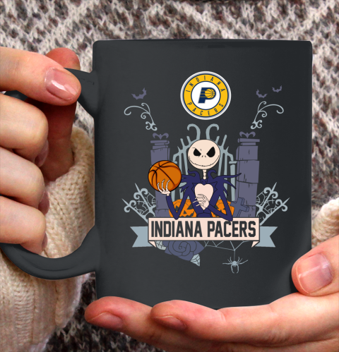NBA Indiana Pacers Basketball Jack Skellington Halloween Ceramic Mug 11oz 2