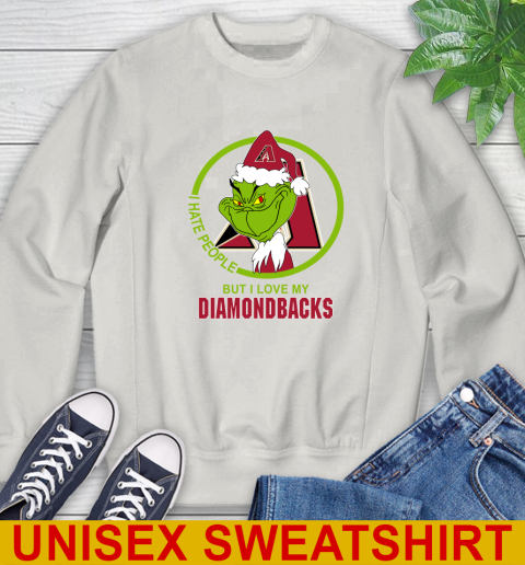 Arizona Diamondbacks MLB Christmas Grinch I Hate People But I Love My Favorite Baseball Team Sweatshirt 12