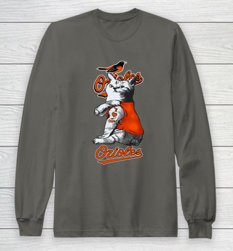 MLB Baseball My Cat Loves Baltimore Orioles Long Sleeve T-Shirt 5