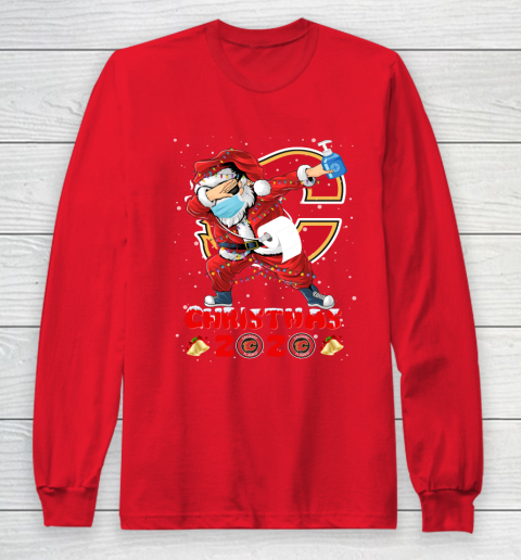 Calgary Flames Funny Santa Claus Dabbing Christmas 2020 NHL Long Sleeve T-Shirt 7