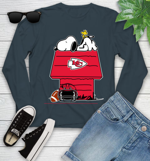 Kansas City Chiefs NFL Football Snoopy Woodstock The Peanuts Movie Youth Long Sleeve 8