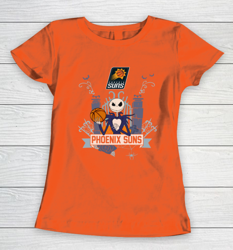 NBA Phoenix Suns Basketball Jack Skellington Halloween Women's T-Shirt 3