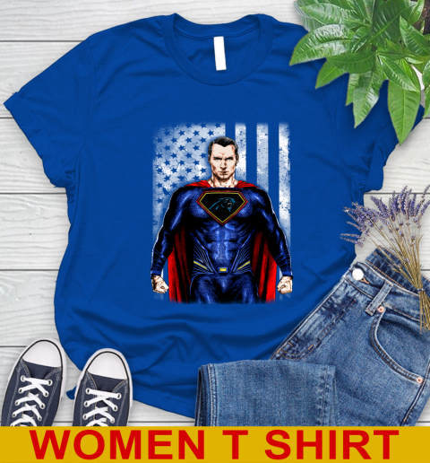 NFL Football Carolina Panthers Superman DC Shirt Women s T Shirt Tee For Sports