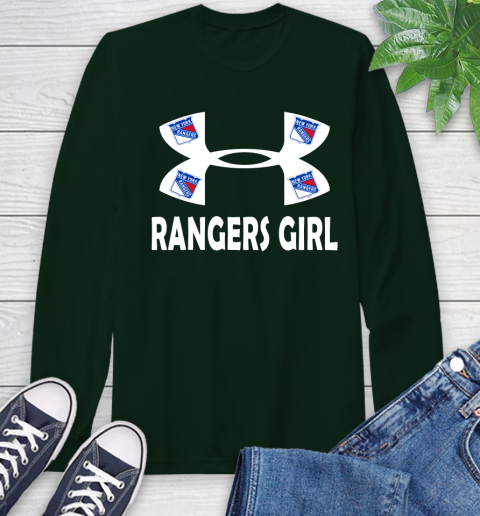 NHL New York Rangers Girl Under Armour Hockey Sports Long Sleeve T-Shirt 7