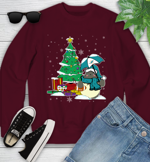 Miami Dolphins NFL Football Cute Tonari No Totoro Christmas Sports Youth Sweatshirt 4