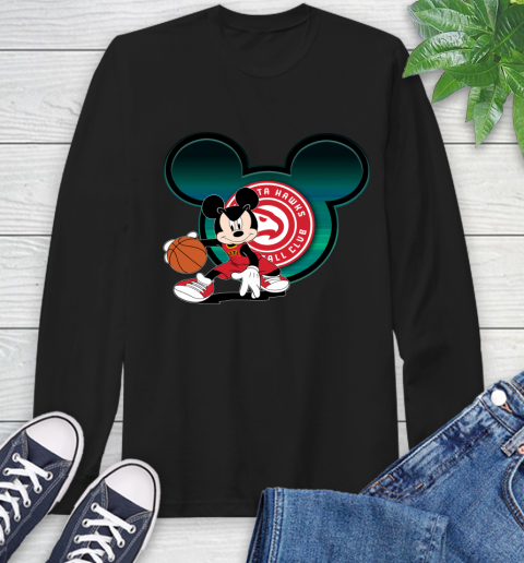 NBA Atlanta Hawks Mickey Mouse Disney Basketball Long Sleeve T-Shirt 2