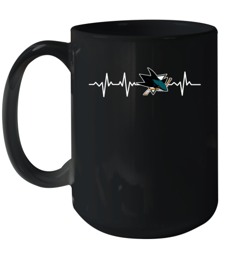 San Jose Sharks NHL Hockey Heart Beat Shirt Ceramic Mug 15oz
