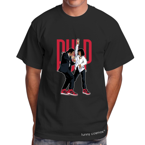 Air Jordan 1 Reverse Bred Chicago Matching Sneaker Tshirt Pulp Fiction Dance Red and Black Jordan Tshirt