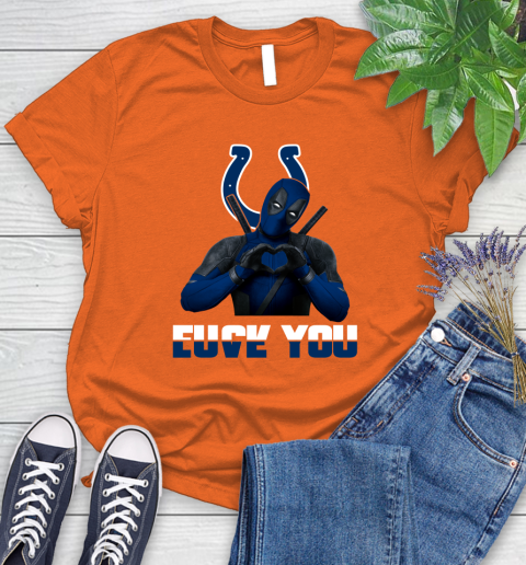 NHL Indianapolis Colts Deadpool Love You Fuck You Football Sports Women's T-Shirt 3