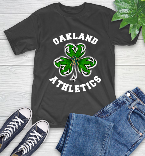 MLB Oakland Athletics Three Leaf Clover St Patrick's Day Baseball Sports T-Shirt