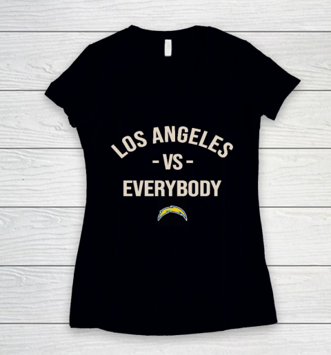 Los Angeles Chargers Vs Everybody Women's V-Neck T-Shirt