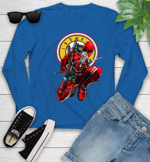 NBA Deadpool Marvel Comics Sports Basketball Indiana Pacers Youth Long Sleeve 9