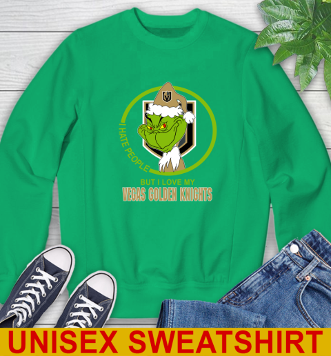 Vegas Golden Knights NHL Christmas Grinch I Hate People But I Love My Favorite Hockey Team Sweatshirt 6