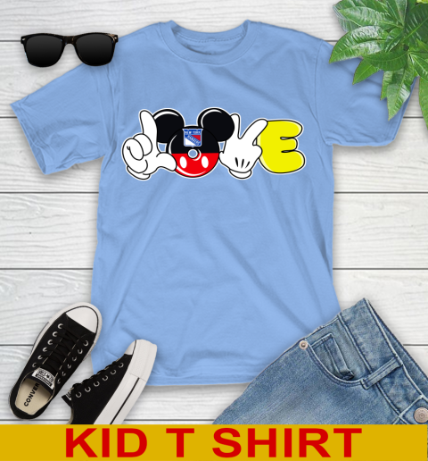 New York Rangers NHL Hockey Love Mickey Disney Sports Youth T-Shirt 11