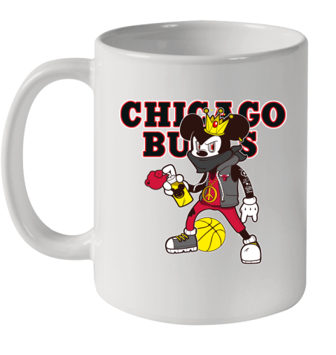 Chicago Bulls NBA Basketball Mickey Peace Sign Sports Ceramic Mug 11oz