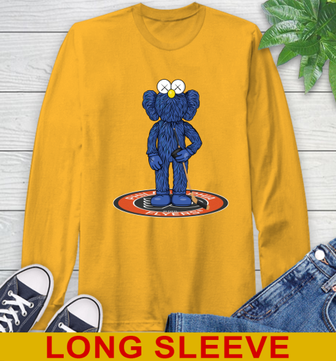 NHL Hockey Philadelphia Flyers Kaws Bff Blue Figure Shirt Long Sleeve T-Shirt 3