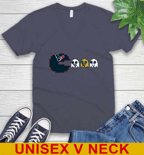 Houston Texans NFL Football Pac Man Champion V-Neck T-Shirt 8