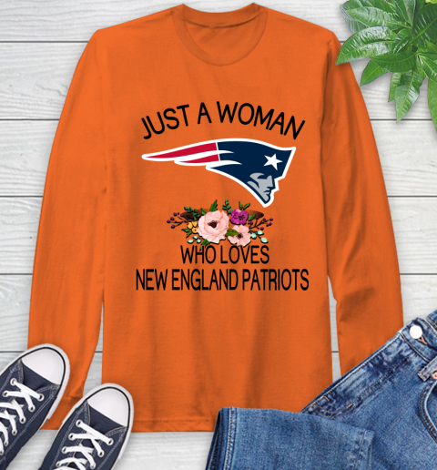 NFL Just A Woman Who Loves New England Patriots Football Sports Long Sleeve T-Shirt 3